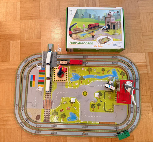 Holz autobahn set 130 teile - set, 130+